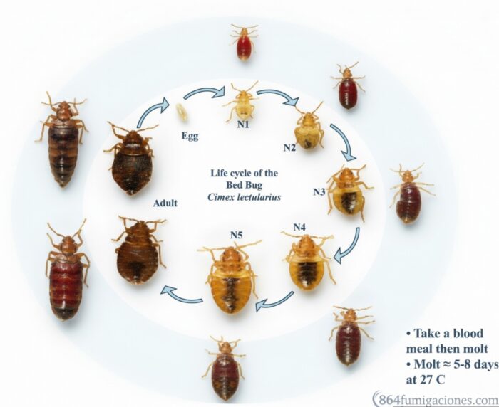 Ciclo de vida de la chinche de cama