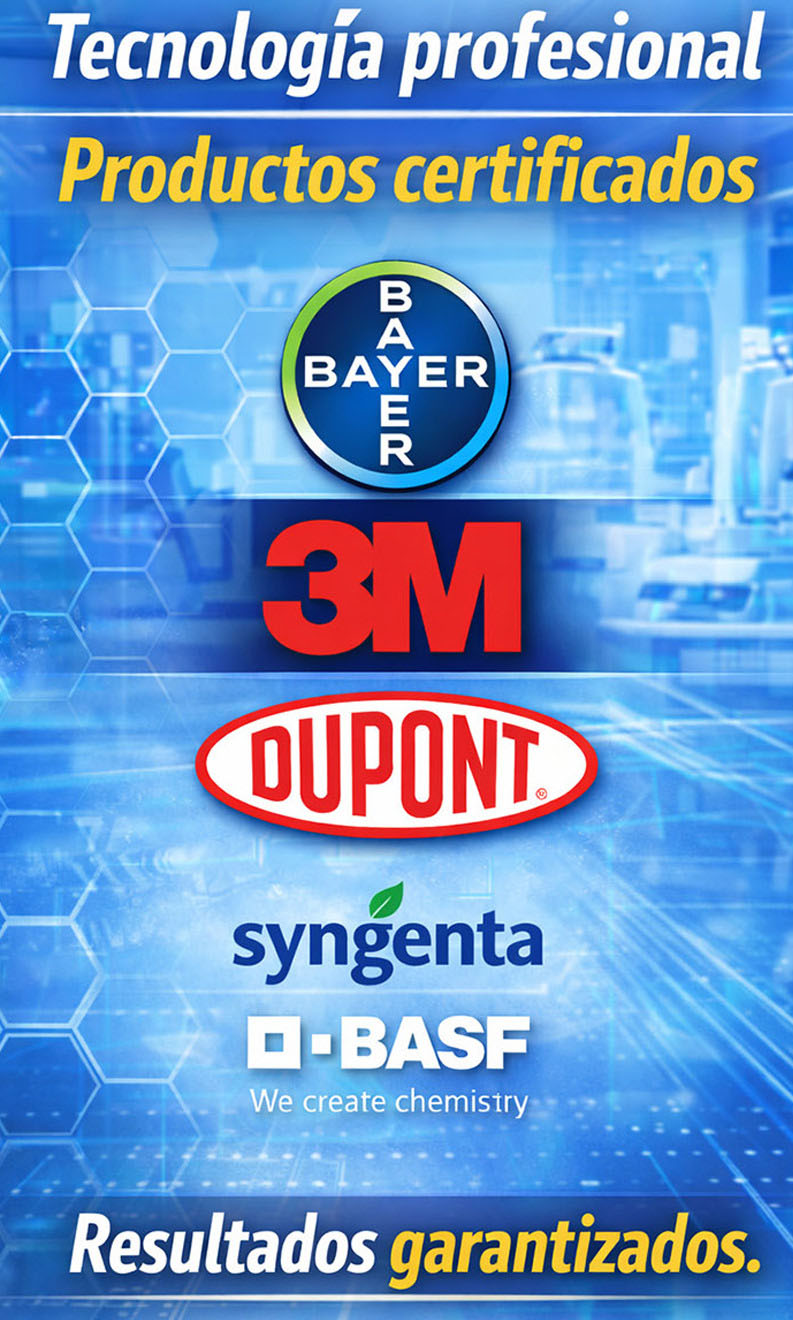 Tecnología profesional con productos certificados Bayer, 3M, DuPont, Syngenta y BASF - 864 Fumigaciones